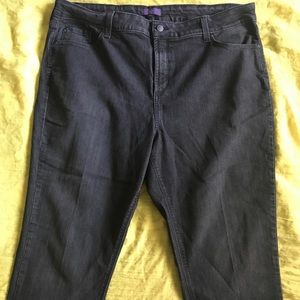 NYDJ Black faded jeans with cuffed hem